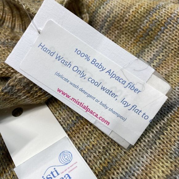 Baby Alpaca Cardigan Sz Small Tan Open Front Long Sleeve Knit Sweater NEW - Picture 7 of 9